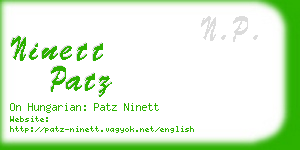 ninett patz business card